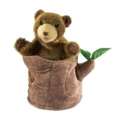 Folkmanis - Bear In Tree Stump Puppet