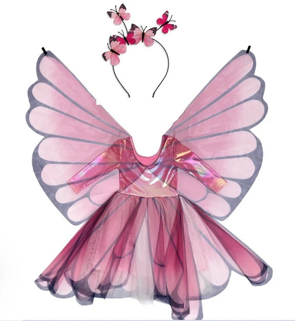 Great Pretenders Butterfly Twirl Dress With Wings, Pink, Size 5-6 4 Great Pretenders Butterfly Twirl Dress With Wings, Pink, Size 5-6 - Image 2