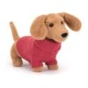 Jellycat Sausage Dog With Pink Sweater -Plush Toy Store JellycatSausageDogWithPinkSweater