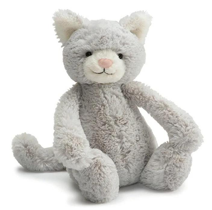 JELLYCAT Small Bashful Kitty Grey 3 JELLYCAT Small Bashful Kitty Grey