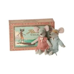 Maileg Mom And Dad Mice In Cigar Box