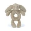 Jellycat - Beige Bunny Ring Rattle -Plush Toy Store rattlebb