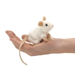 Folkmanis - Mini White Mouse Finger Puppet
